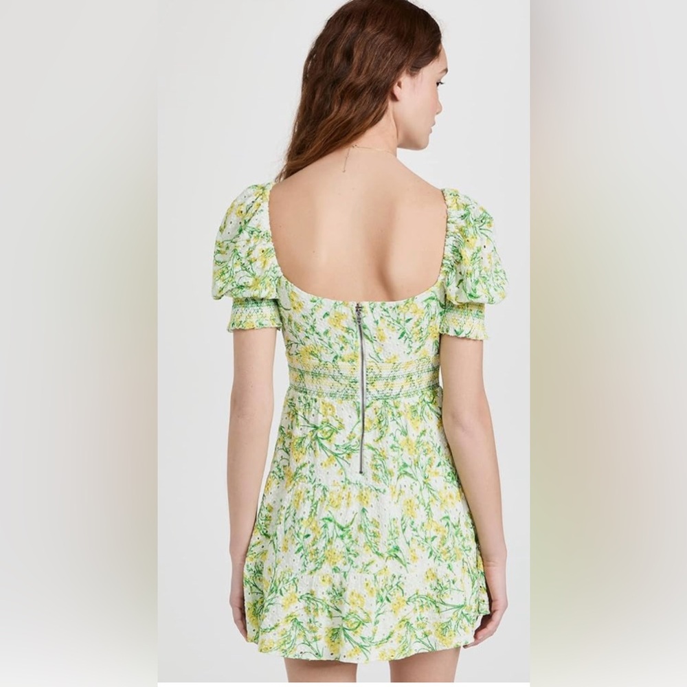 NWT Alice + Olivia Kristie Sweetheart Puff Sleeve Mini Dress  wedding guest 6 8 - Picture 3 of 7